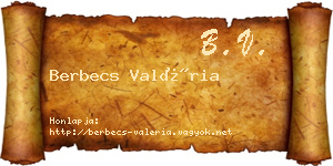 Berbecs Valéria névjegykártya
